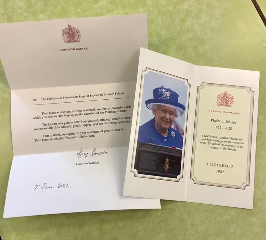 Pictures of letters from The Queen